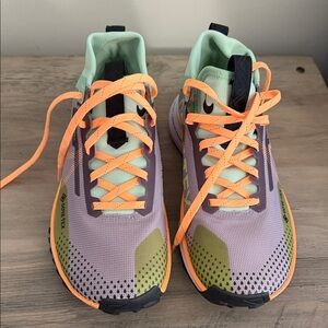 Nike Women's Sneakers - Mint Green, Lavender, and Orange